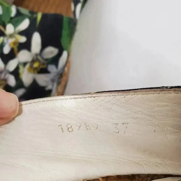 Dolce & Gabbana Multicolor Floral Print Brocade Fabric Espadrille Flats Size 37 - Picture 6 of 11